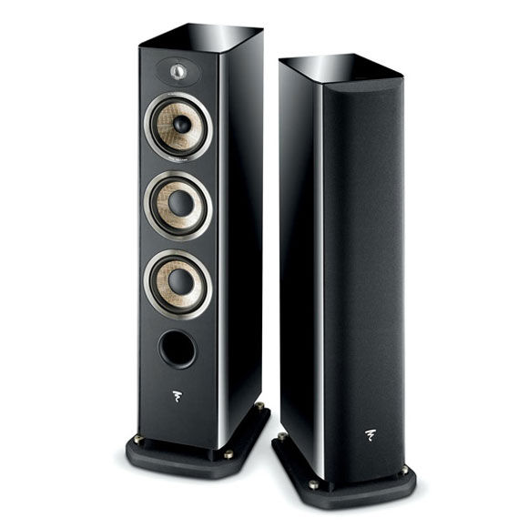 רמקולים רצפתיים Focal Aria 926, זוג בצבע שחור מבריק, מבט מלפנים