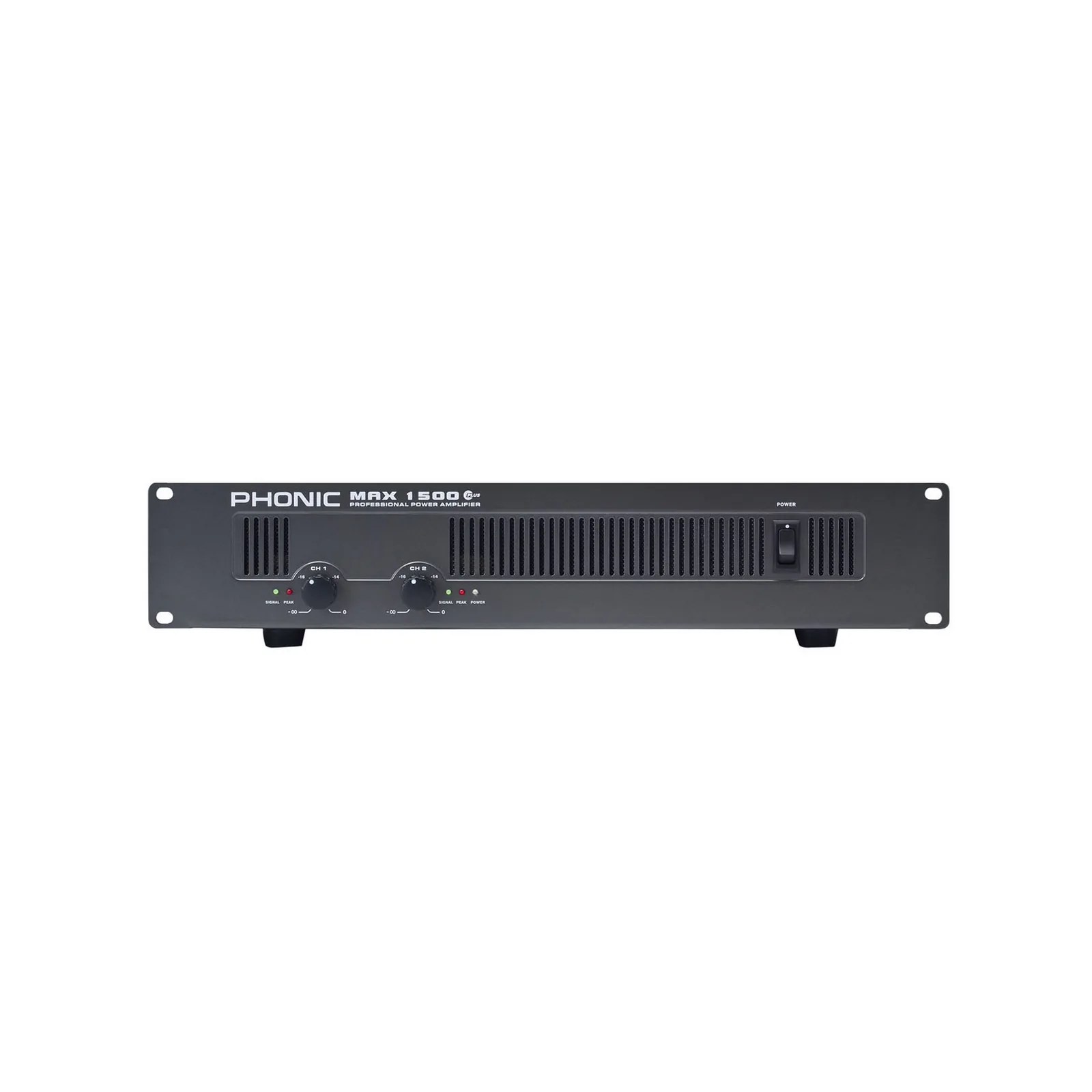 מגבר כוח מקצועי Phonic MAX1500 Plus, מבט מלפנים