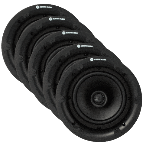סט 5 רמקולים שקועים בתקרה Monitor Audio PRO-65, חמשת הרמקולים, מבט מלפנים