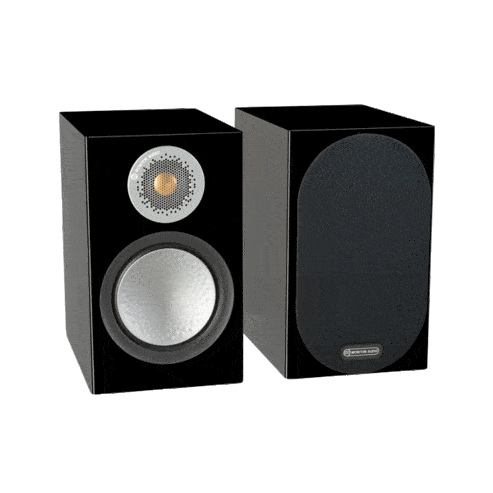 זוג רמקולי מדף Monitor Audio Silver 50, בצבע שחור מבריק