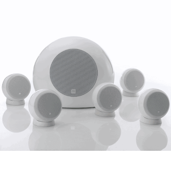 רמקולים סטליטיים Morel SoundSpot, הסט המלא בצבע לבן