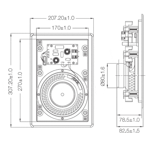 מידות חיתוך Pure Acoustics WB-656