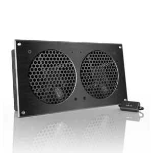 מאוורר כפול לארון AV ובקר מהירות AC Infinity AIRPLATE S7, מבט קדמי