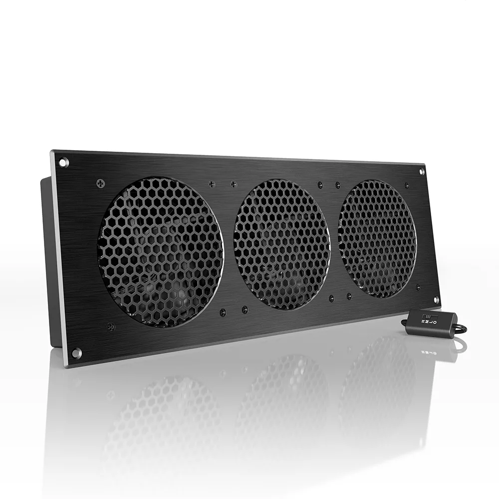 מאוורר משולש לארון AV ובקר מהירות AC Infinity AIRPLATE S9, מבט קדמי