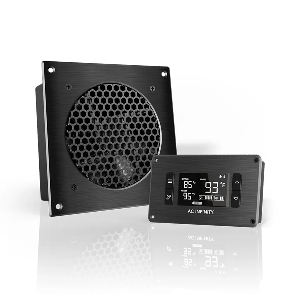 מאוורר לארון AV ובקר טמפרטורה AC Infinity AIRPLATE T3, מבט קדמי