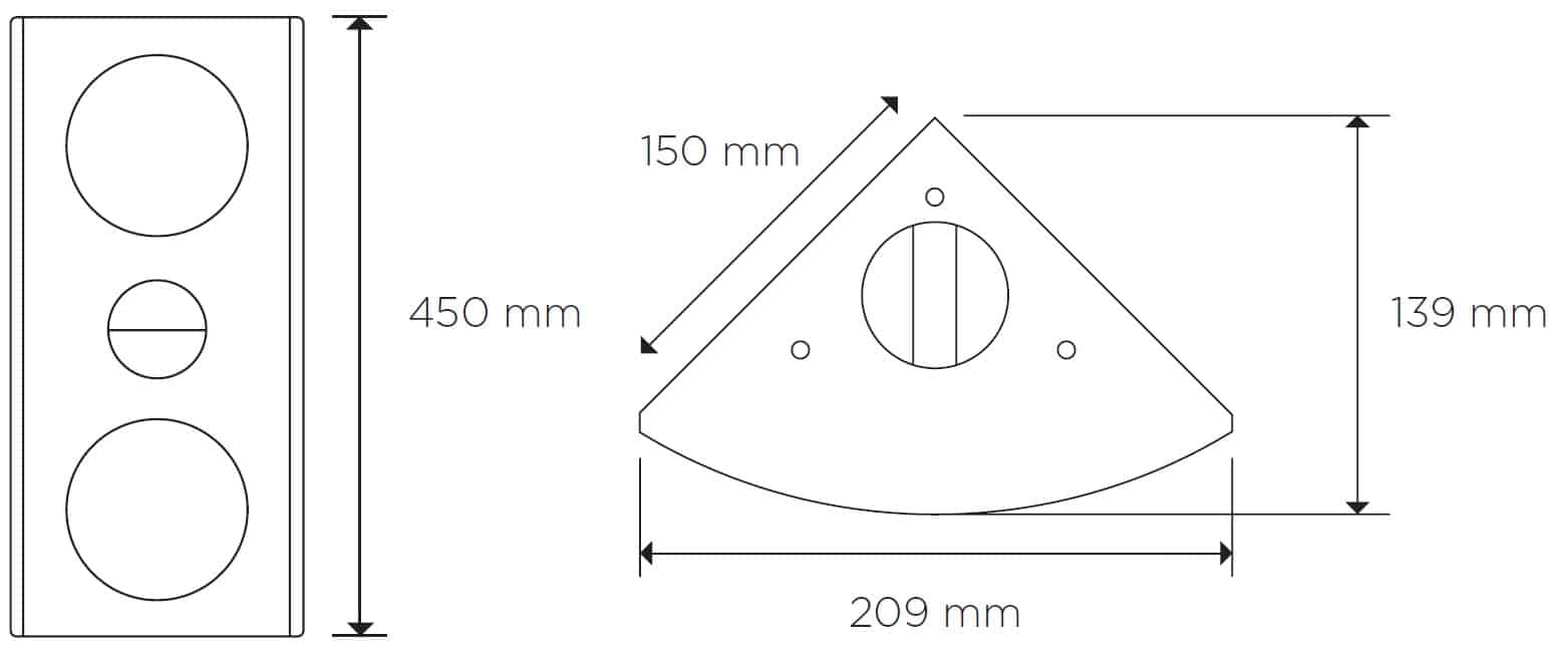 מידות Cornered Audio Ci5