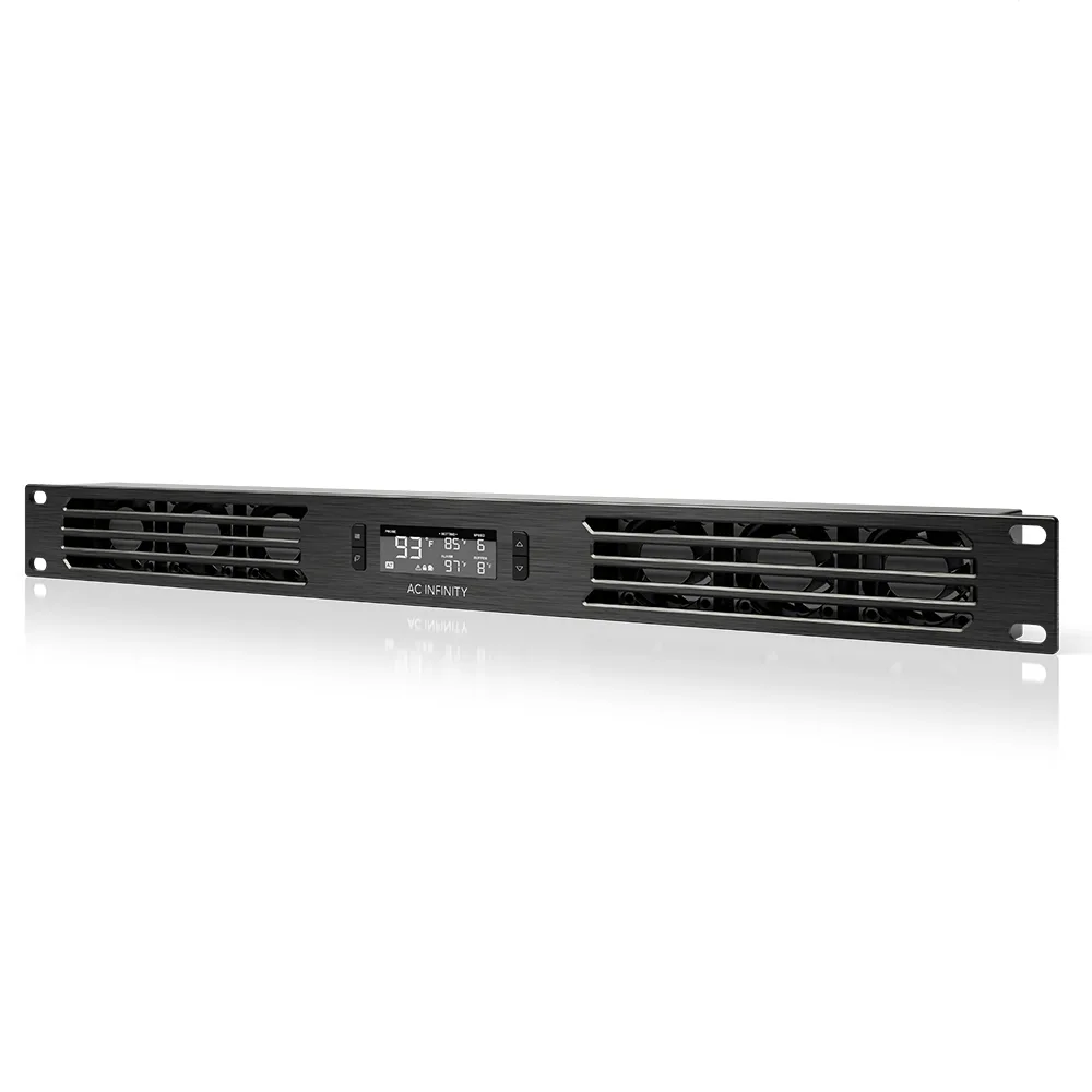 מאוורר לארון ראק 1U, יניקה AC Infinity CLOUDPLATE T1-N, מבט קדמי