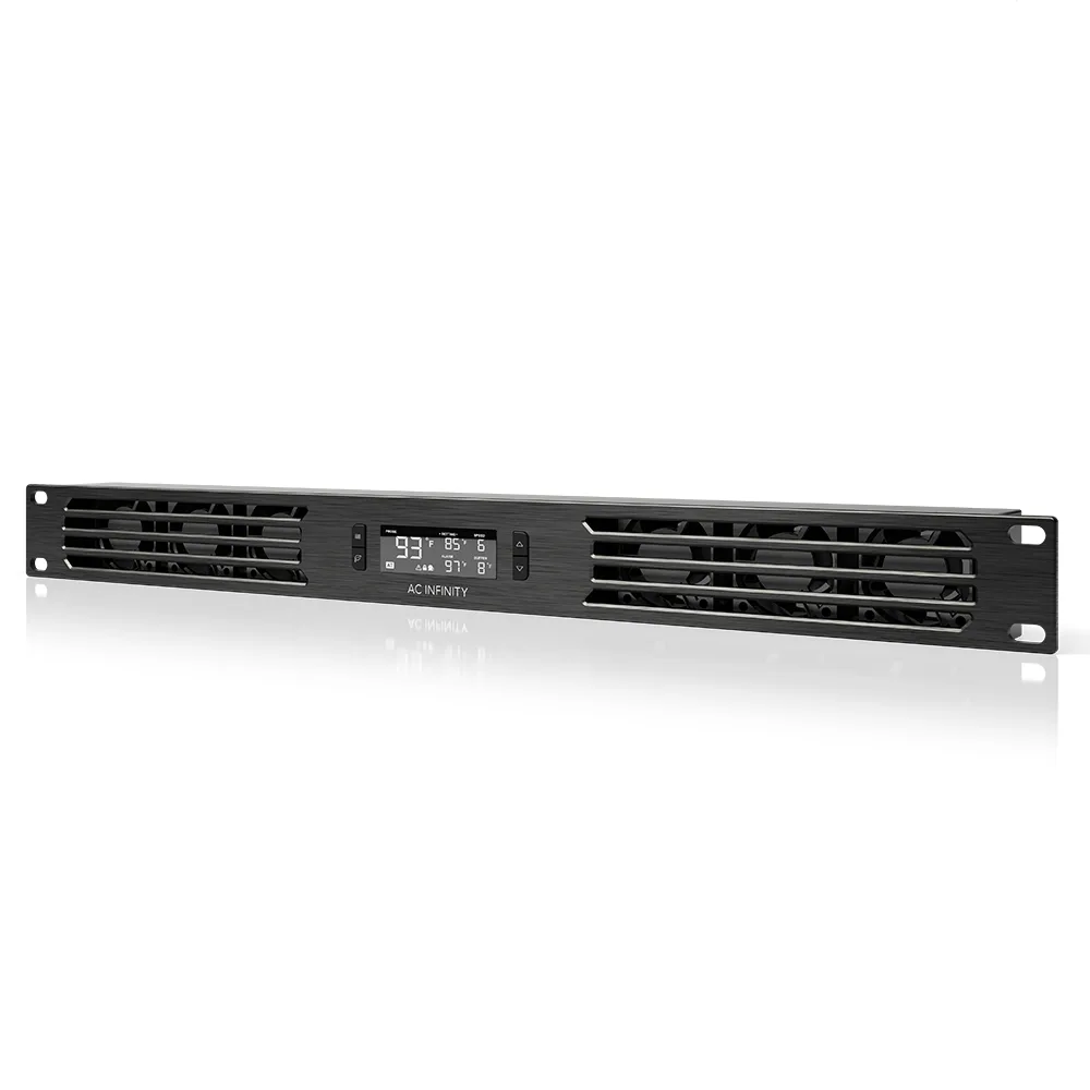 מאוורר לארון ראק 1U, פליטה AC Infinity CLOUDPLATE T1, מבט קדמי