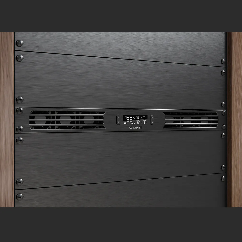 מאוורר לארון ראק 1U, פליטה AC Infinity CLOUDPLATE T1, מותקן בארון ראק