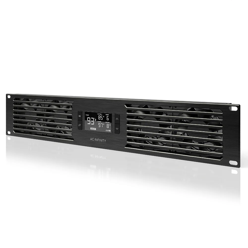מאוורר לארון ראק 2U, יניקה AC Infinity CLOUDPLATE T7-N, מבט קדמי