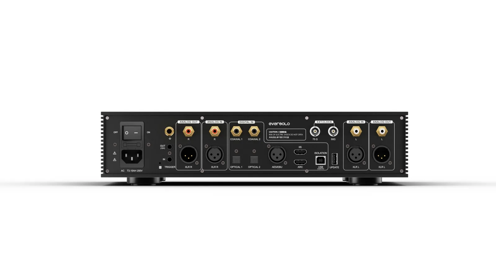ממיר DAC וקדם מגבר Eversolo DAC-Z10, פאנל אחורי