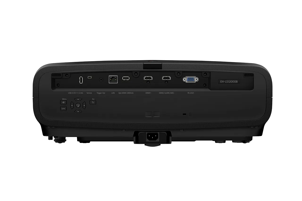 מקרן לייזר 4K לקולנוע ביתי Epson EH-LS12000B, מבט מאחור: לוח החיבורים
