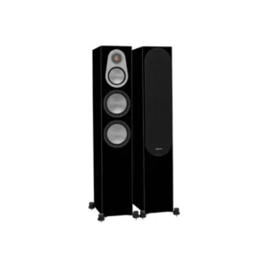 רמקולים רצפתיים Monitor Audio Silver, זוג בצבע שחור מבריק