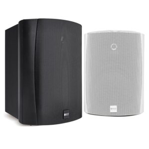 זוג רמקולי חוץ מוגני מים KEF Ventura 6, בצבע שחור ובצבע לבן